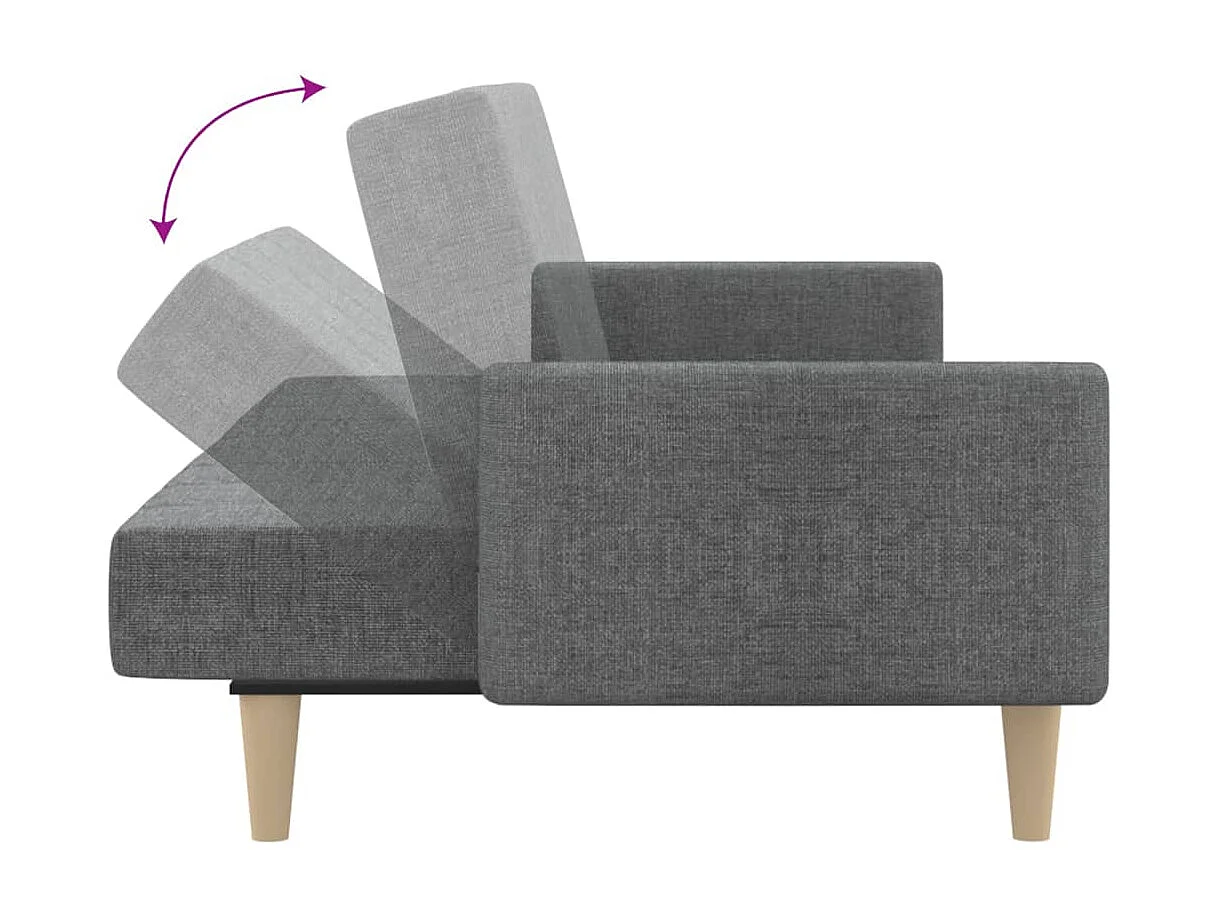 Sofá cama de 2 plazas tela gris claro