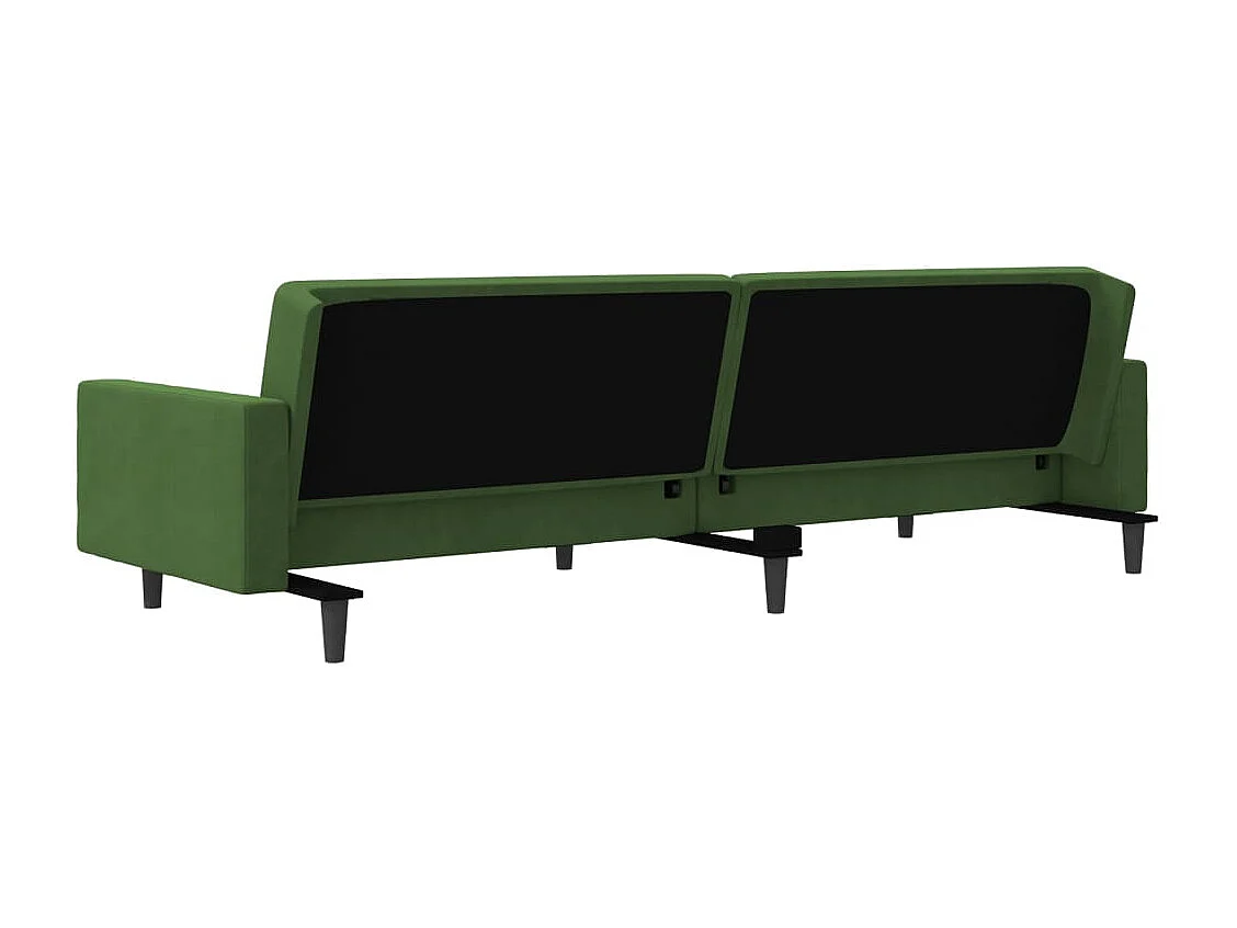 Canapé-lit à 2 places avec deux oreillers Vert foncé Velours