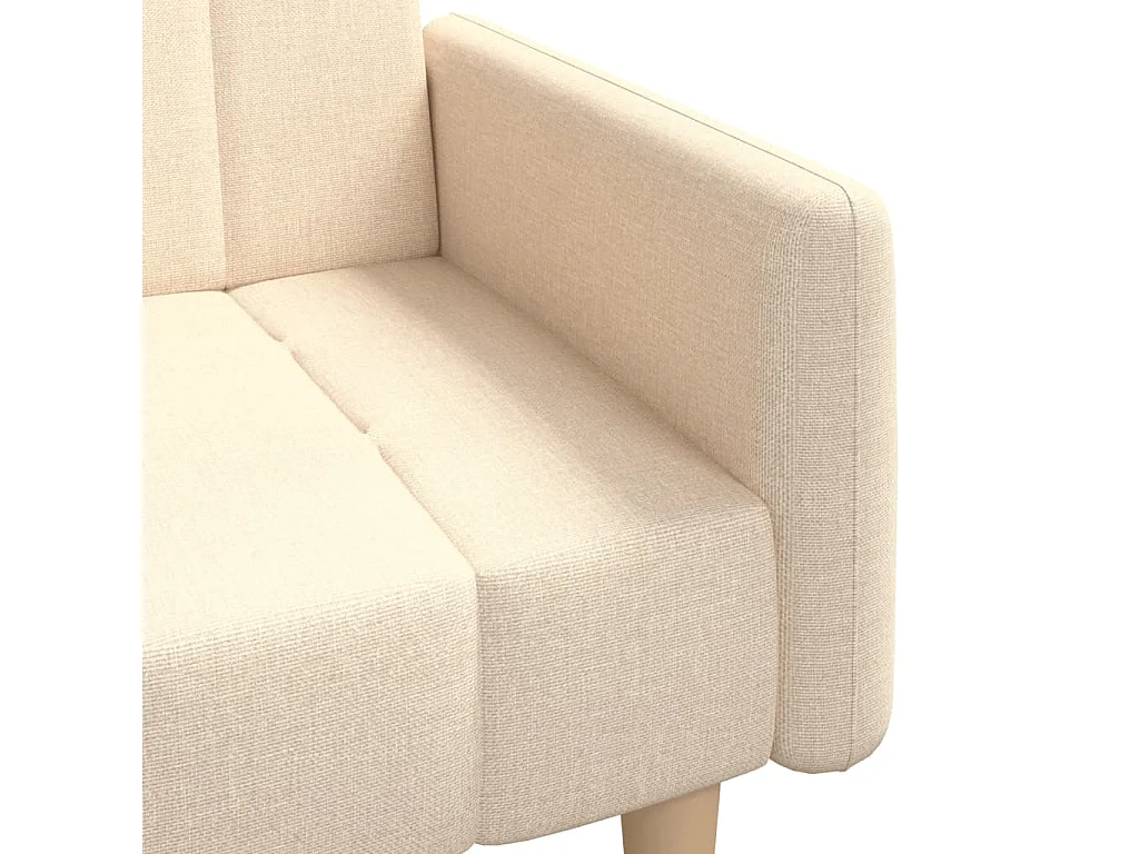 Canapé-lit à 2 places crème tissu