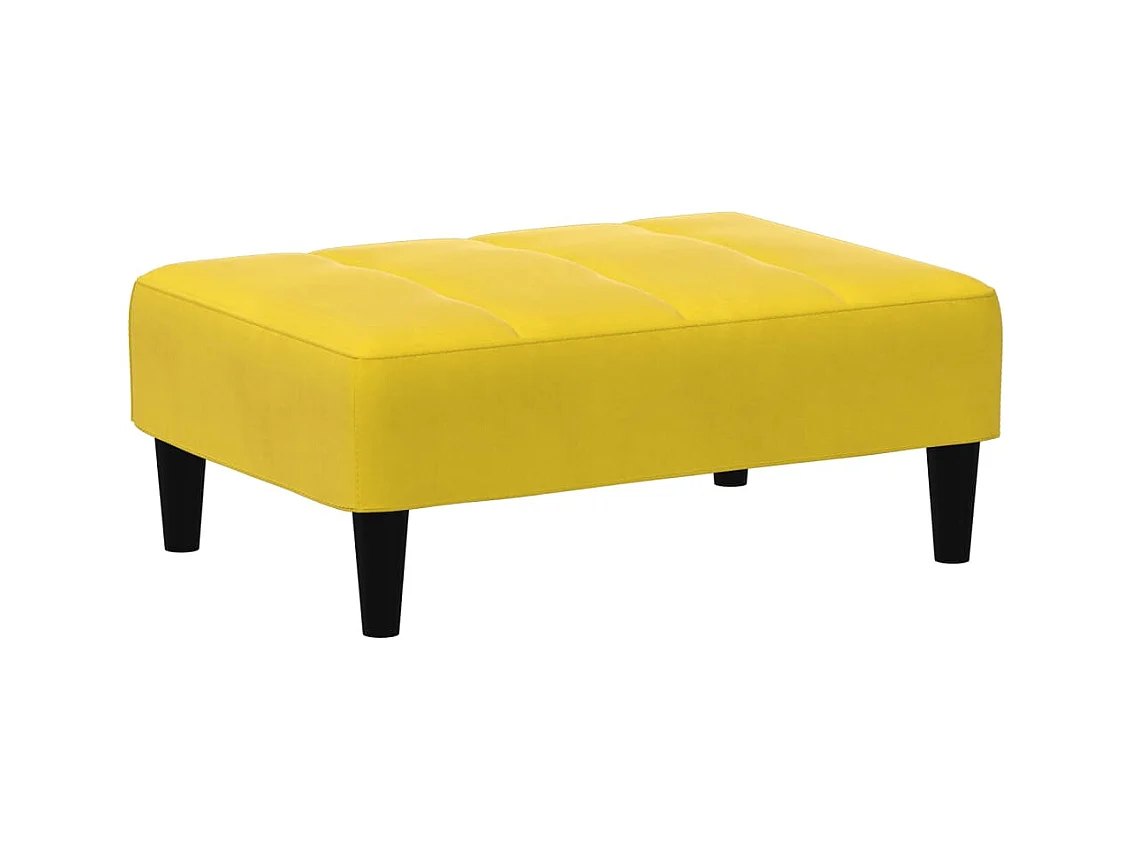 Canapé-lit à 2 places avec repose-pied jaune velours