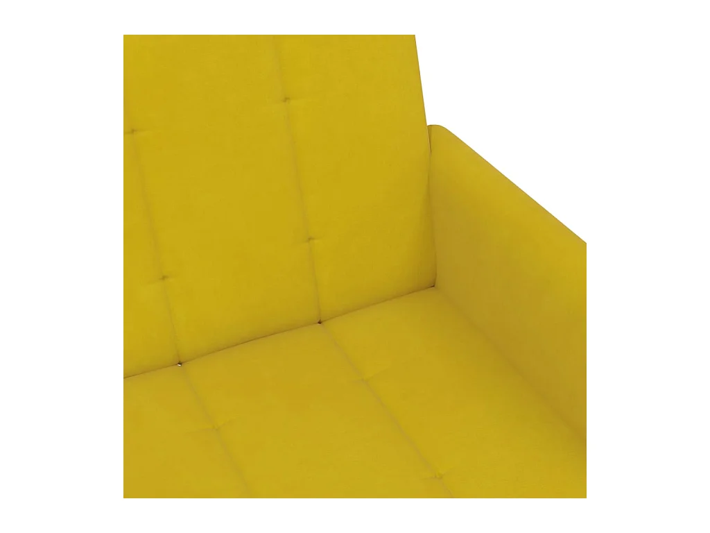 Canapé-lit à 2 places avec repose-pied jaune velours