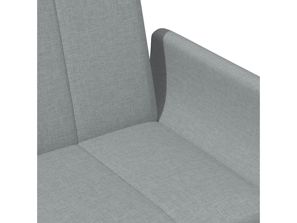 Sofá-cama de 2 lugares c/ apoio de pés tecido cinzento-claro