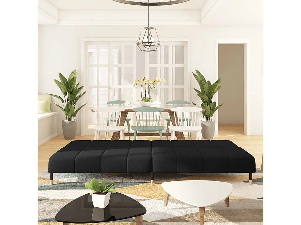 Canapé-lit 2 places noir velours