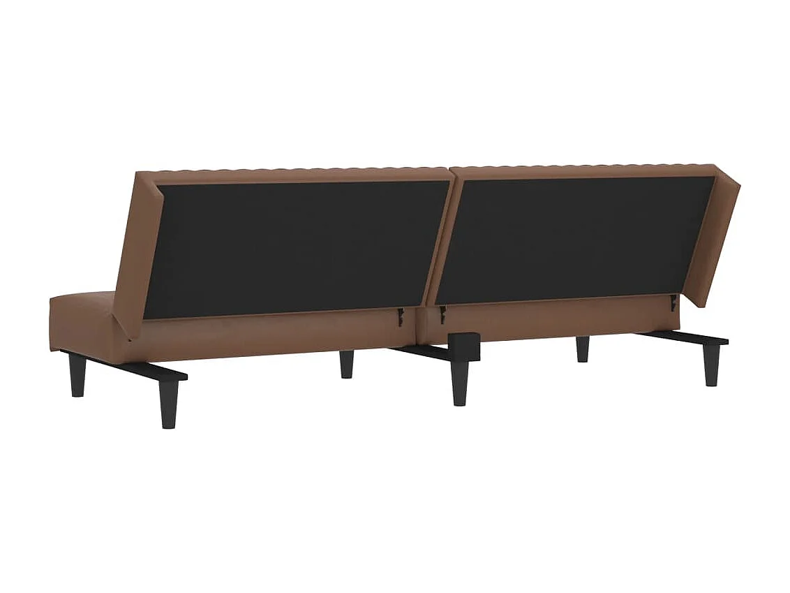 Canapé-lit 2 places marron similicuir