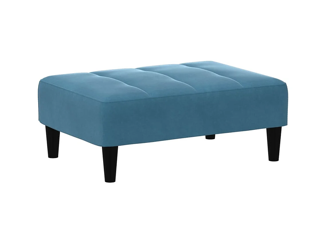 Canapé-lit à 2 places avec repose-pied bleu velours