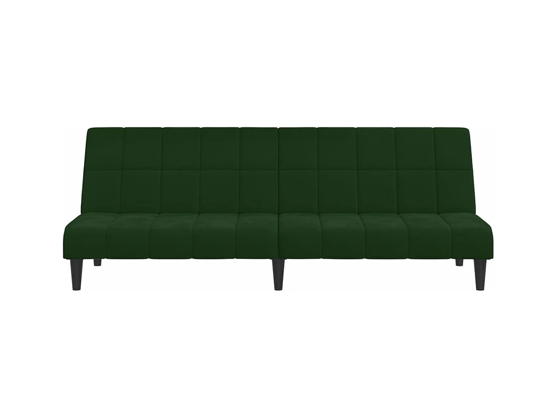 Canapé-lit à 2 places vert foncé velours