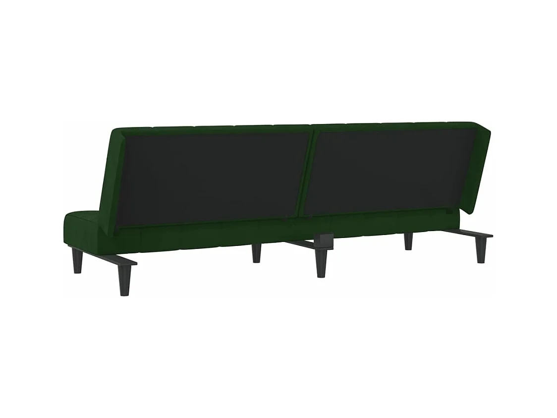 Canapé-lit à 2 places vert foncé velours