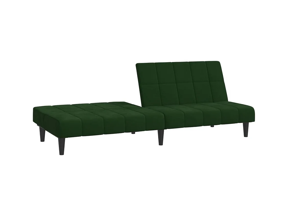 Canapé-lit à 2 places vert foncé velours