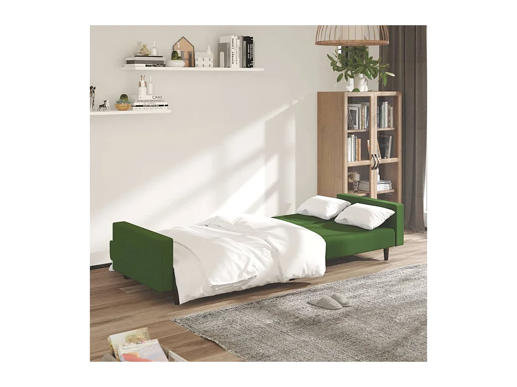 Canapé-lit à 2 places vert foncé velours