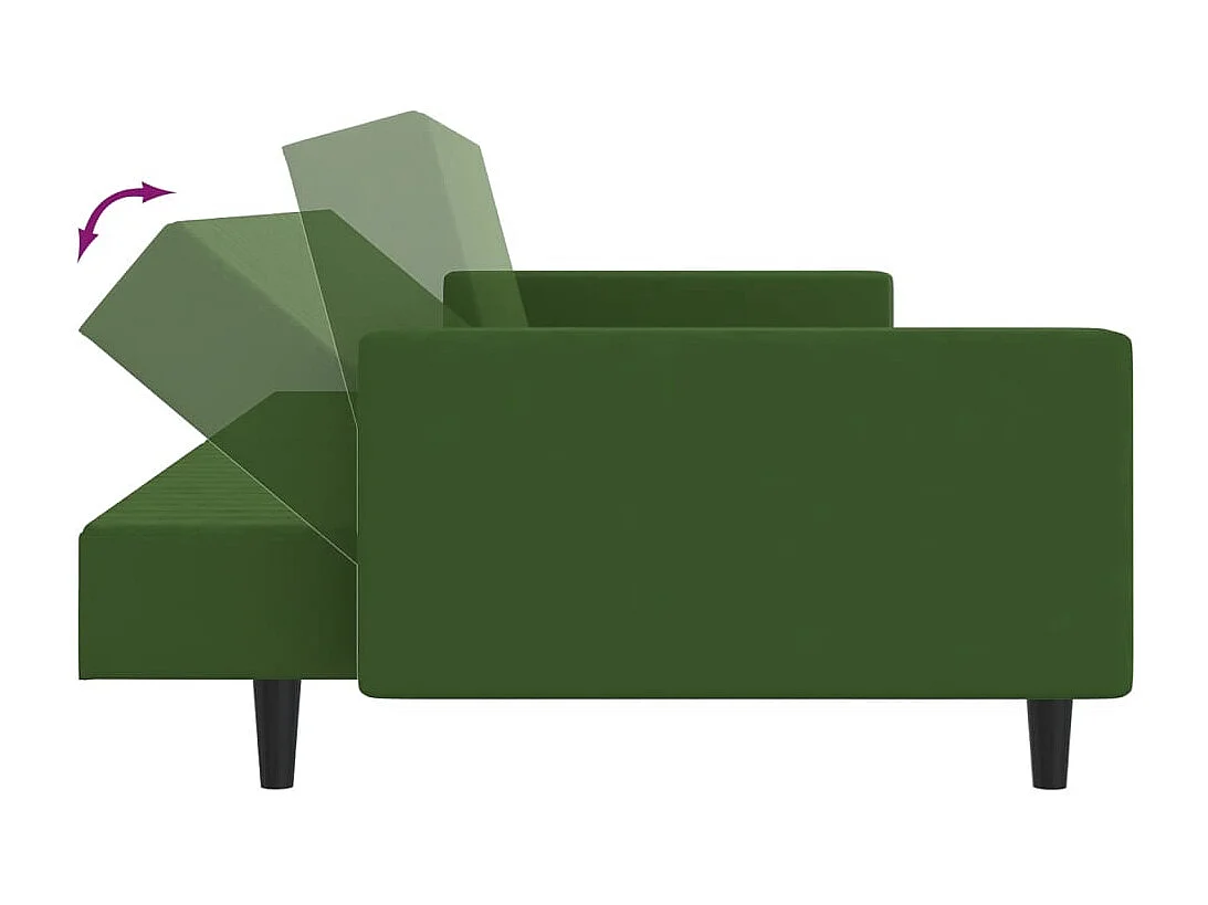 Canapé-lit à 2 places vert foncé velours