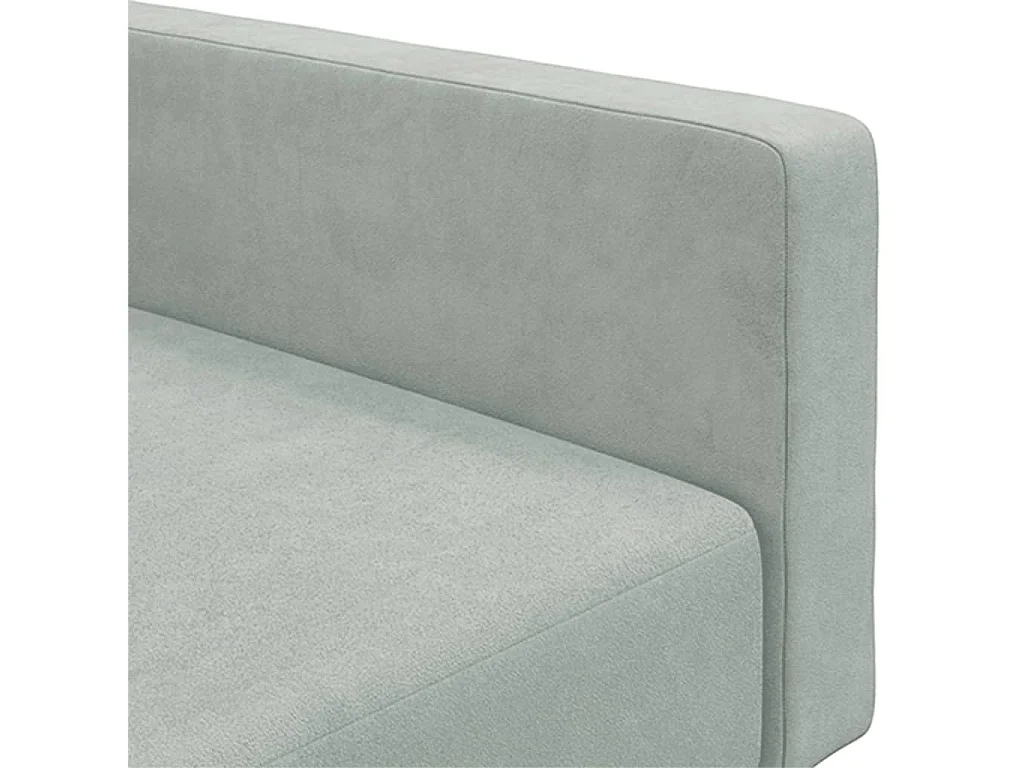 Canapé-lit à 2 places avec repose-pied gris clair velours