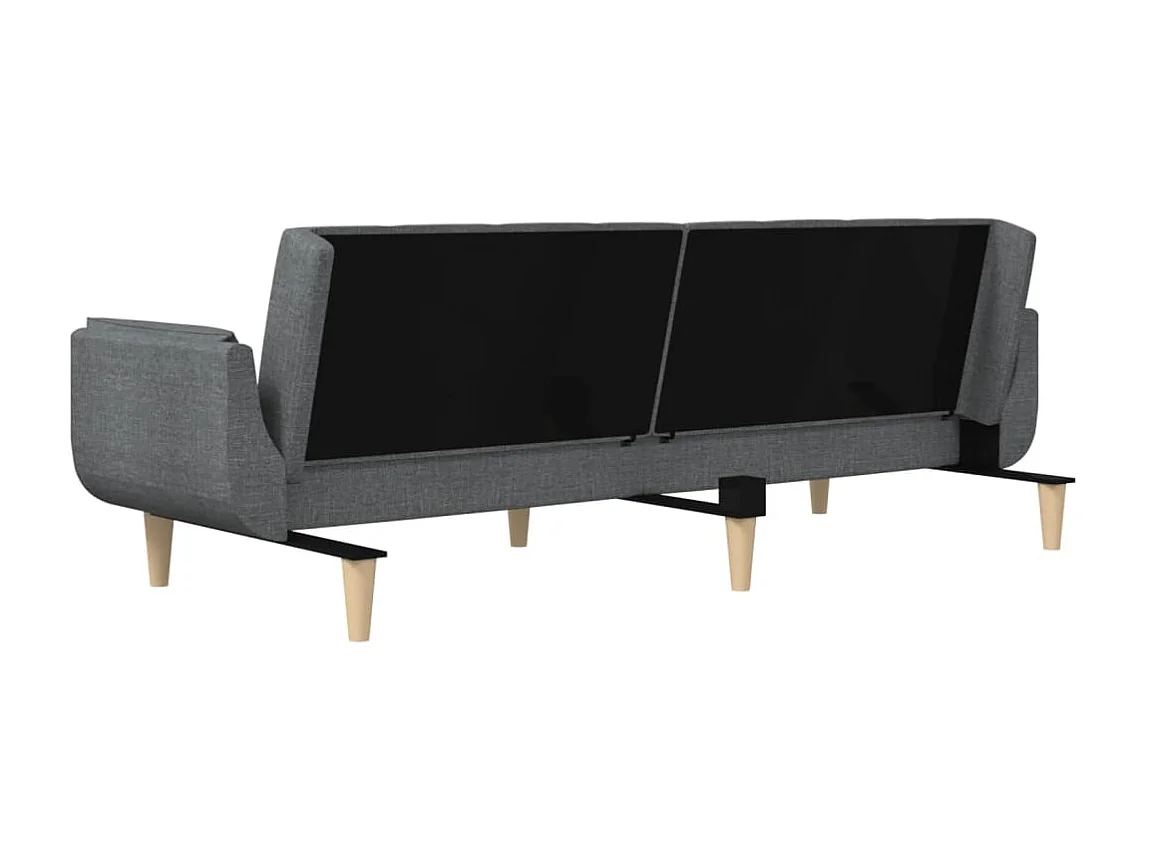 Slaapbank 2-zits met 2 kussens stof lichtgrijs