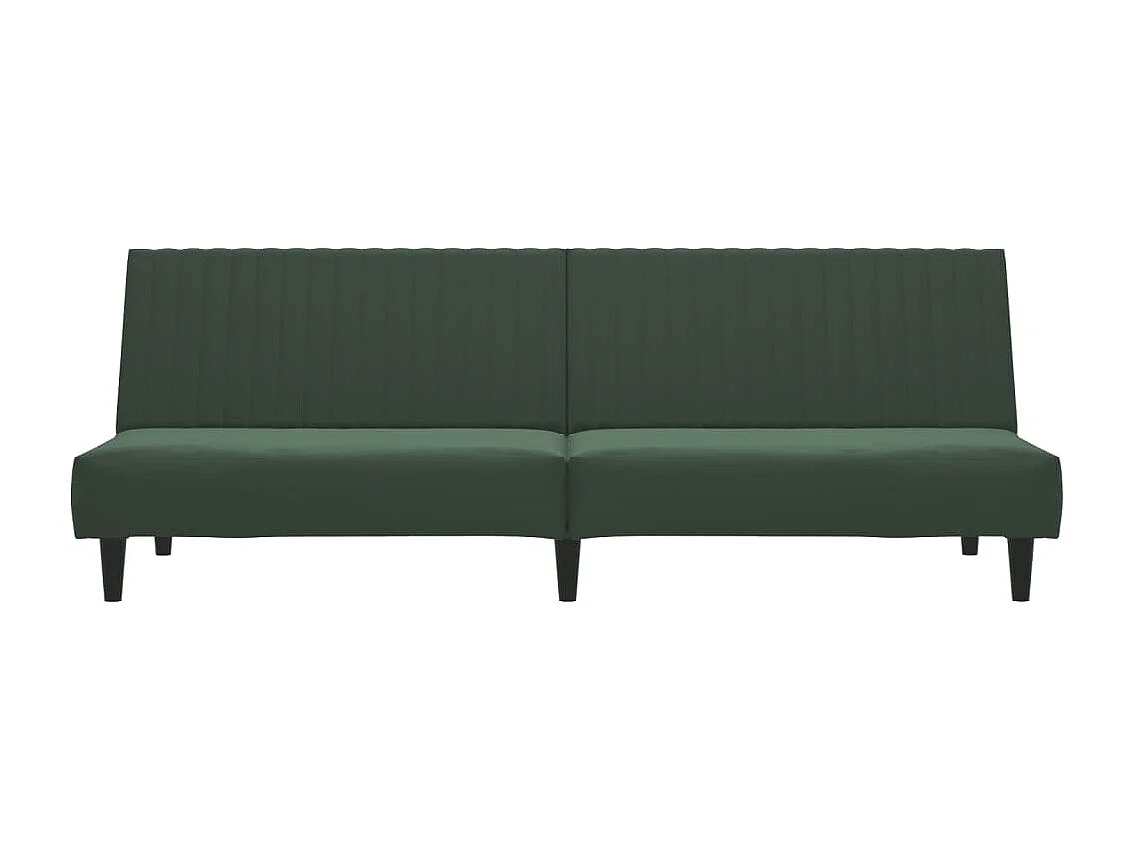 Canapé-lit à 2 places vert foncé velours