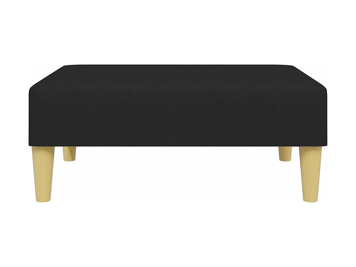 Canapé-lit à 2 places et oreillers et repose-pied noir tissu