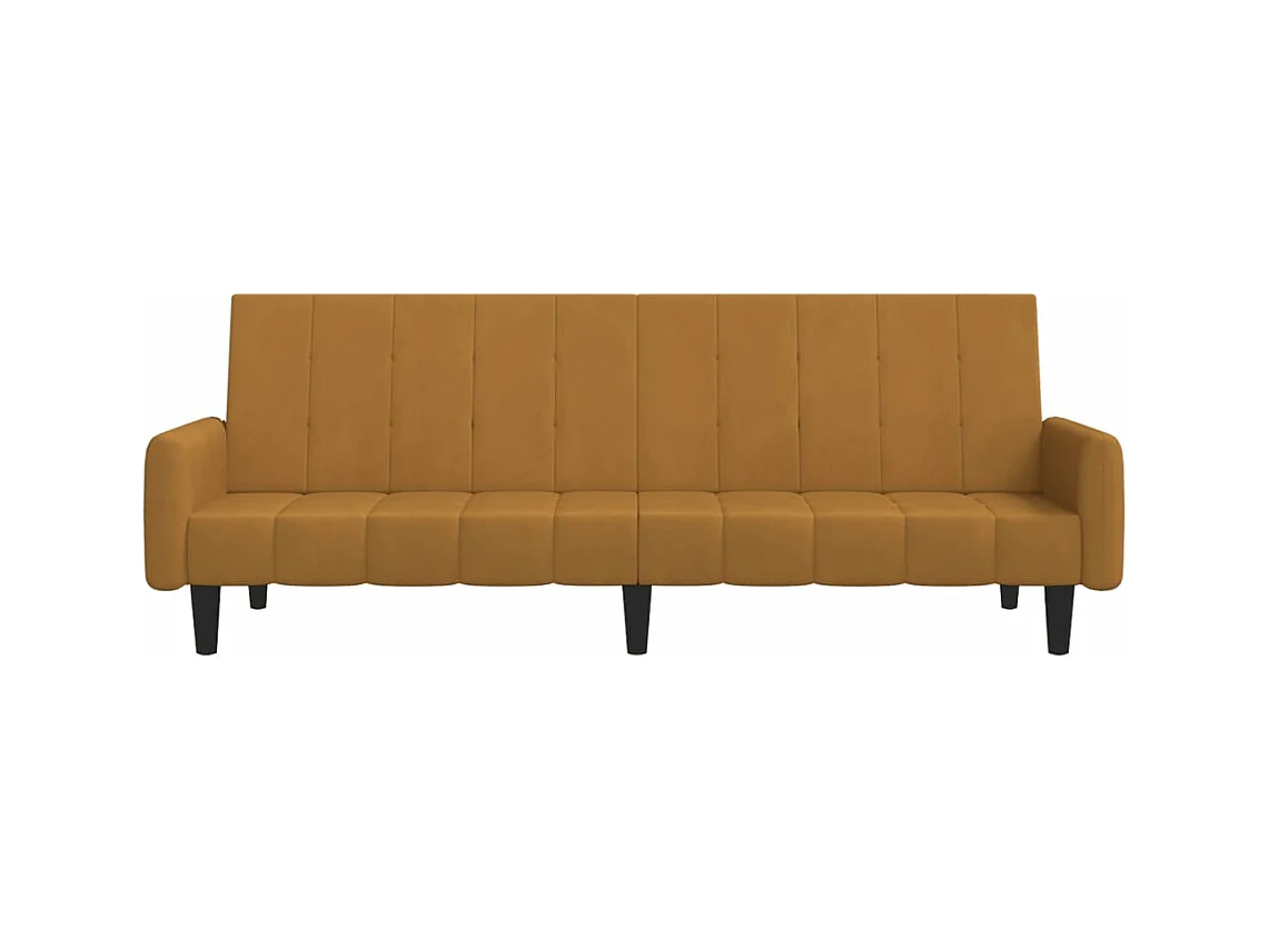 Canapé-lit à 2 places marron velours