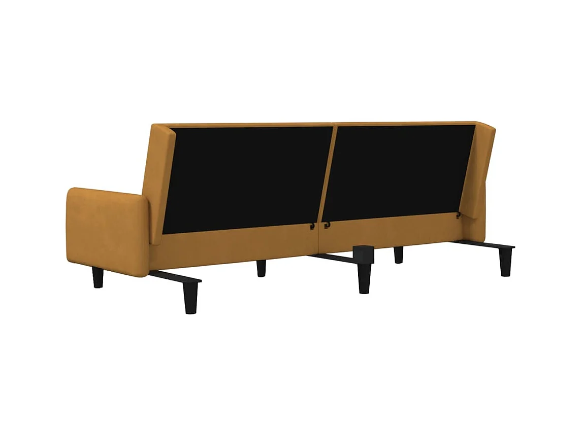 Canapé-lit à 2 places marron velours