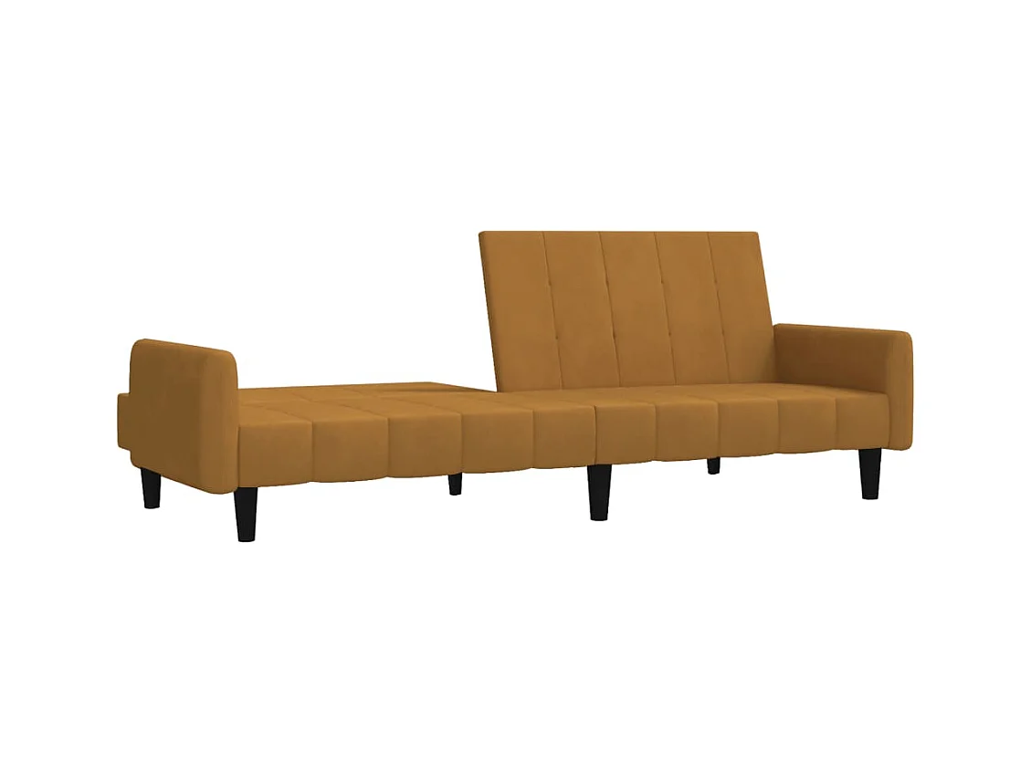 Canapé-lit à 2 places marron velours