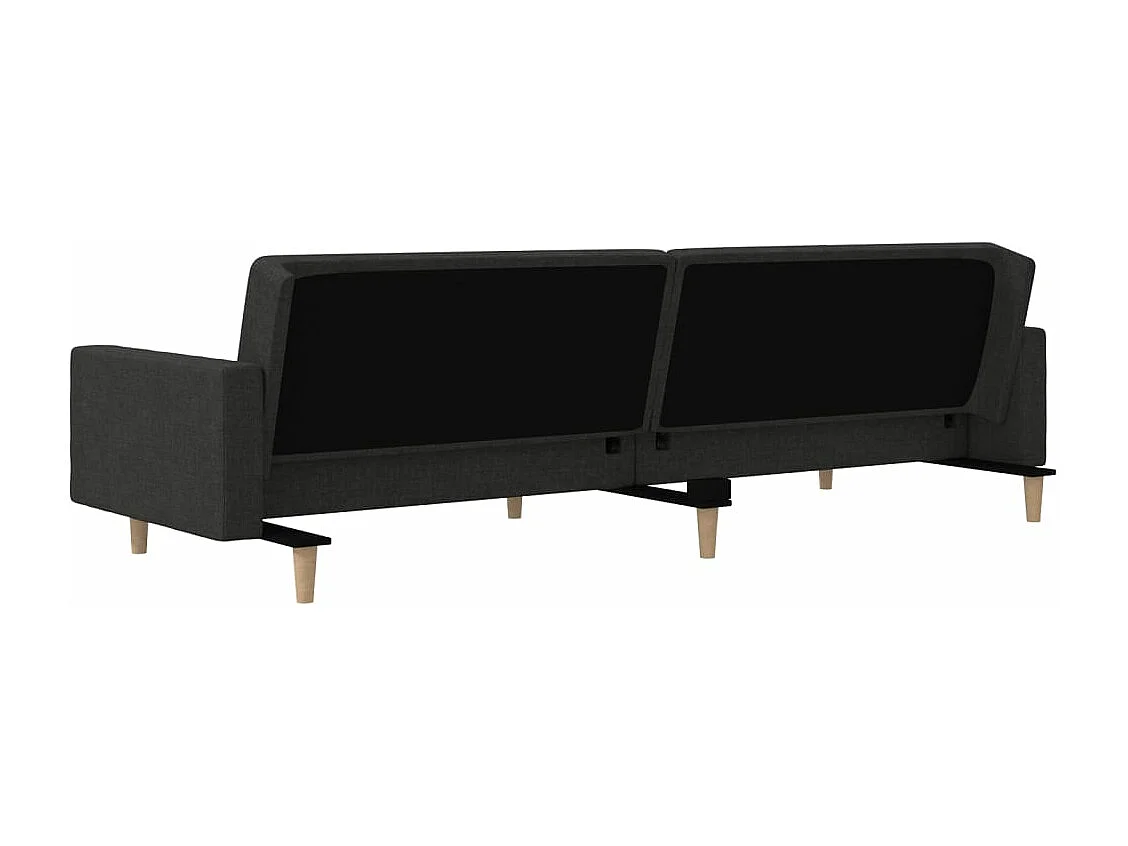 Sofá cama de 2 plazas con dos almohadas tela negro