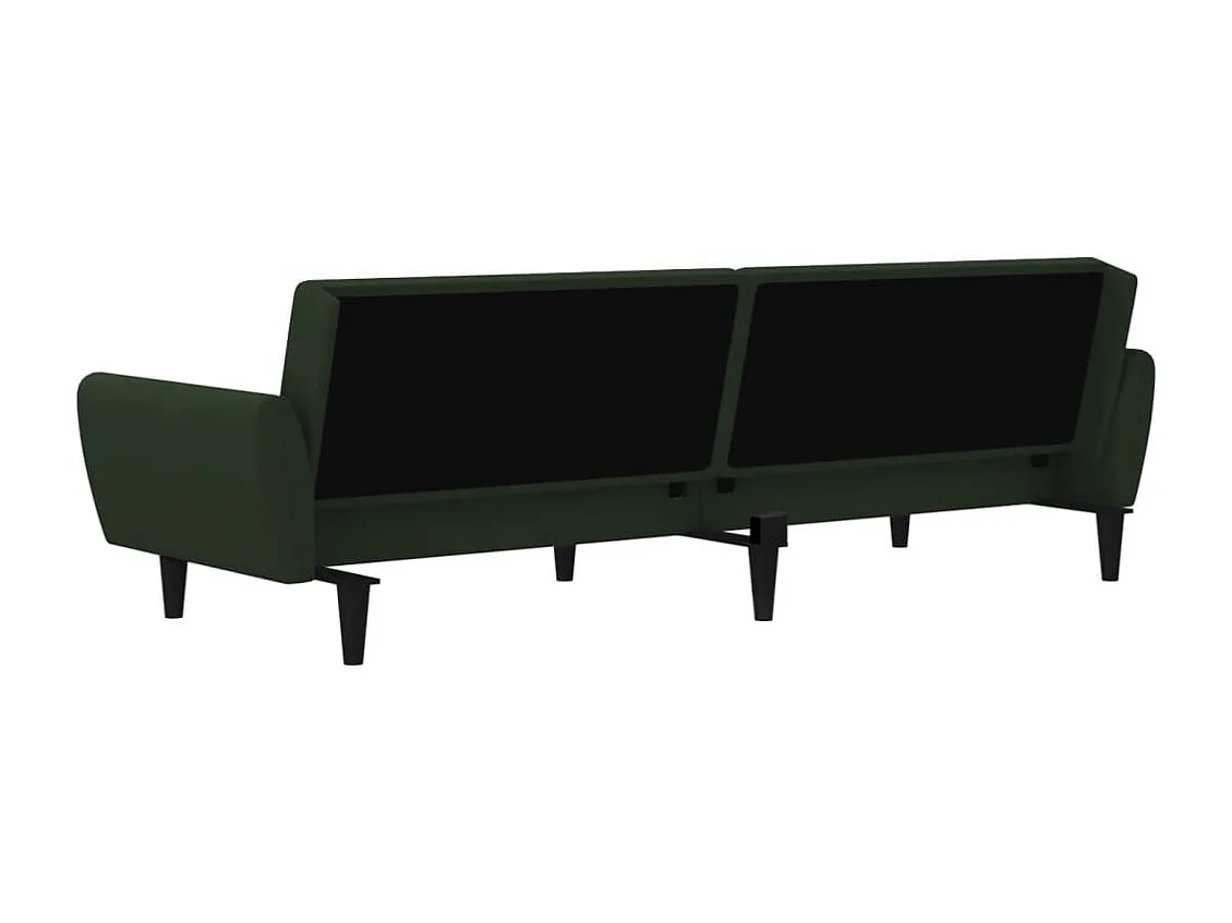 Slaapbank 2-zits fluweel donkergroen