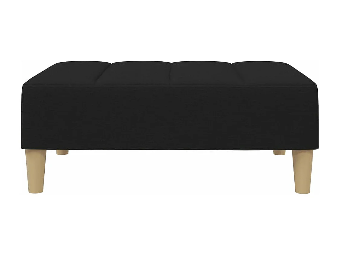 Canapé-lit à 2 places avec repose-pied noir tissu