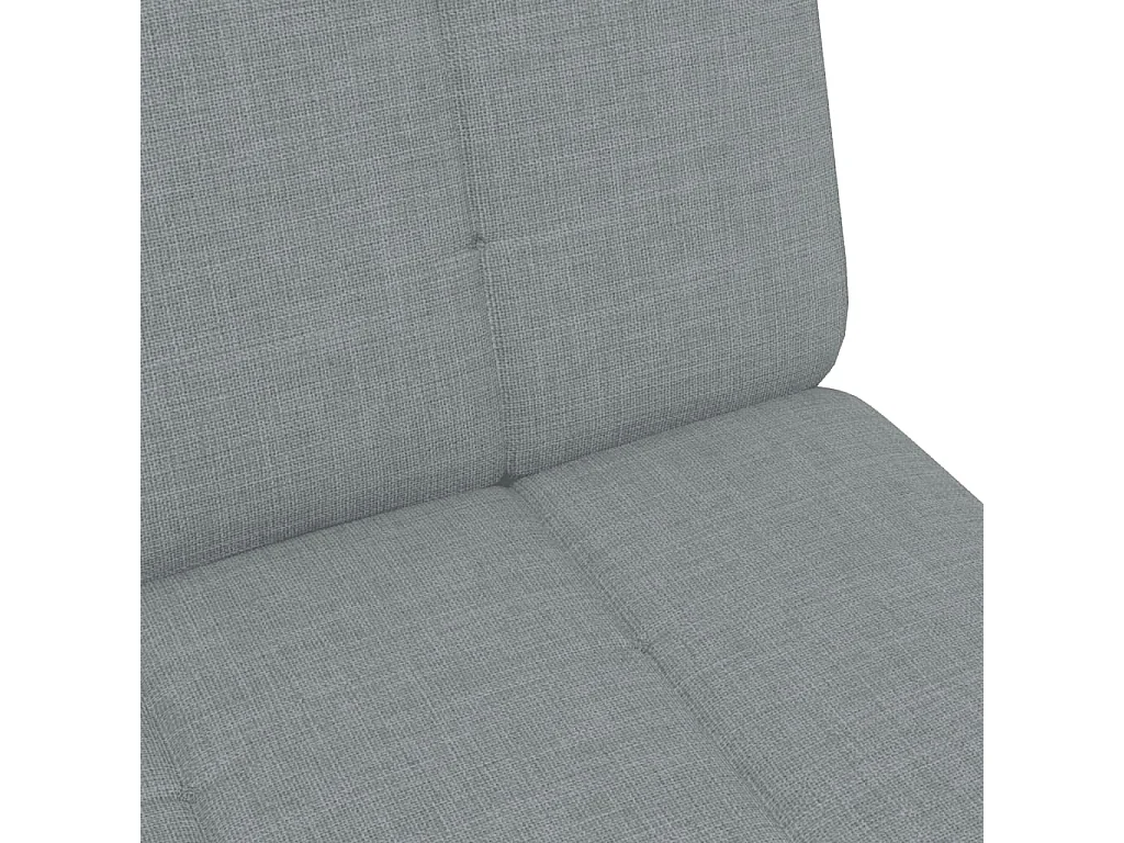 Canapé-lit à 2 places avec repose-pied gris clair tissu