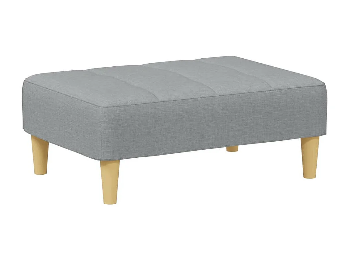 Canapé-lit à 2 places avec repose-pied gris clair tissu