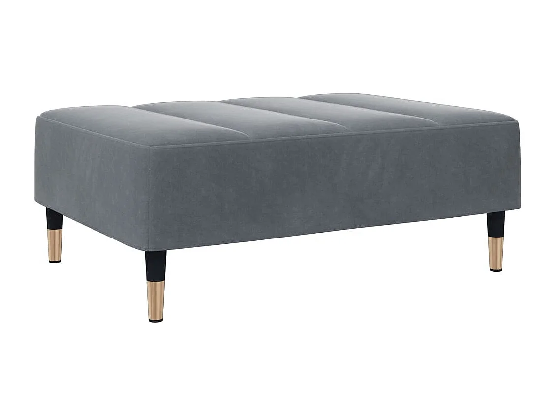 Canapé-lit à 2 places avec repose-pied gris foncé velours