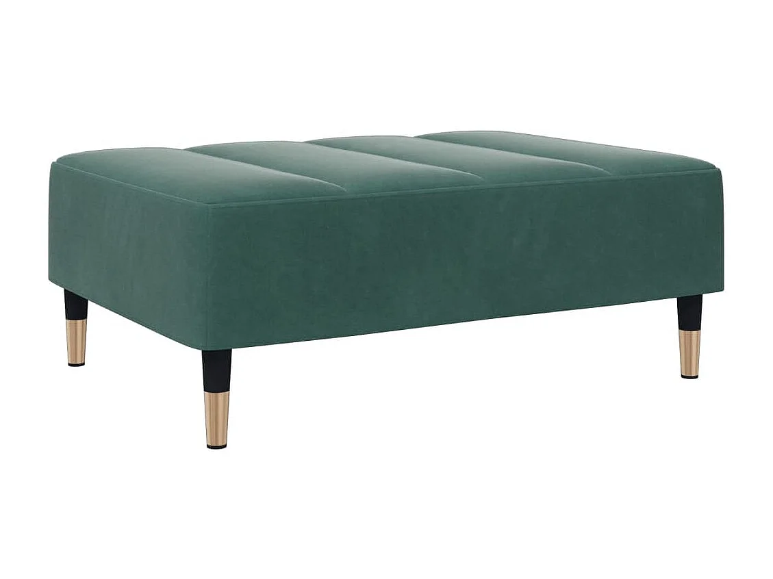 Canapé-lit à 2 places avec repose-pied vert foncé velours