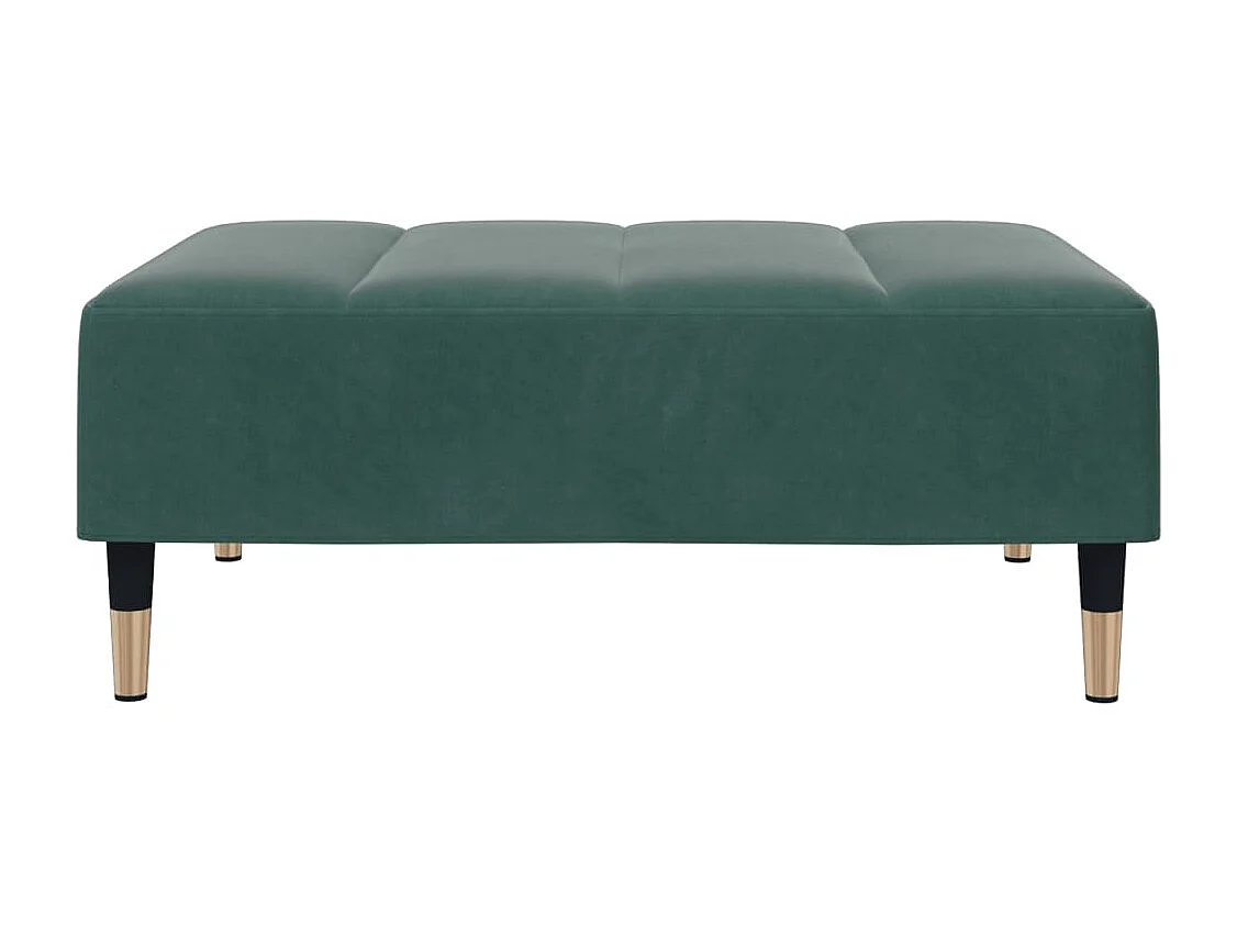Sofá cama de 2 plazas con taburete terciopelo verde oscuro