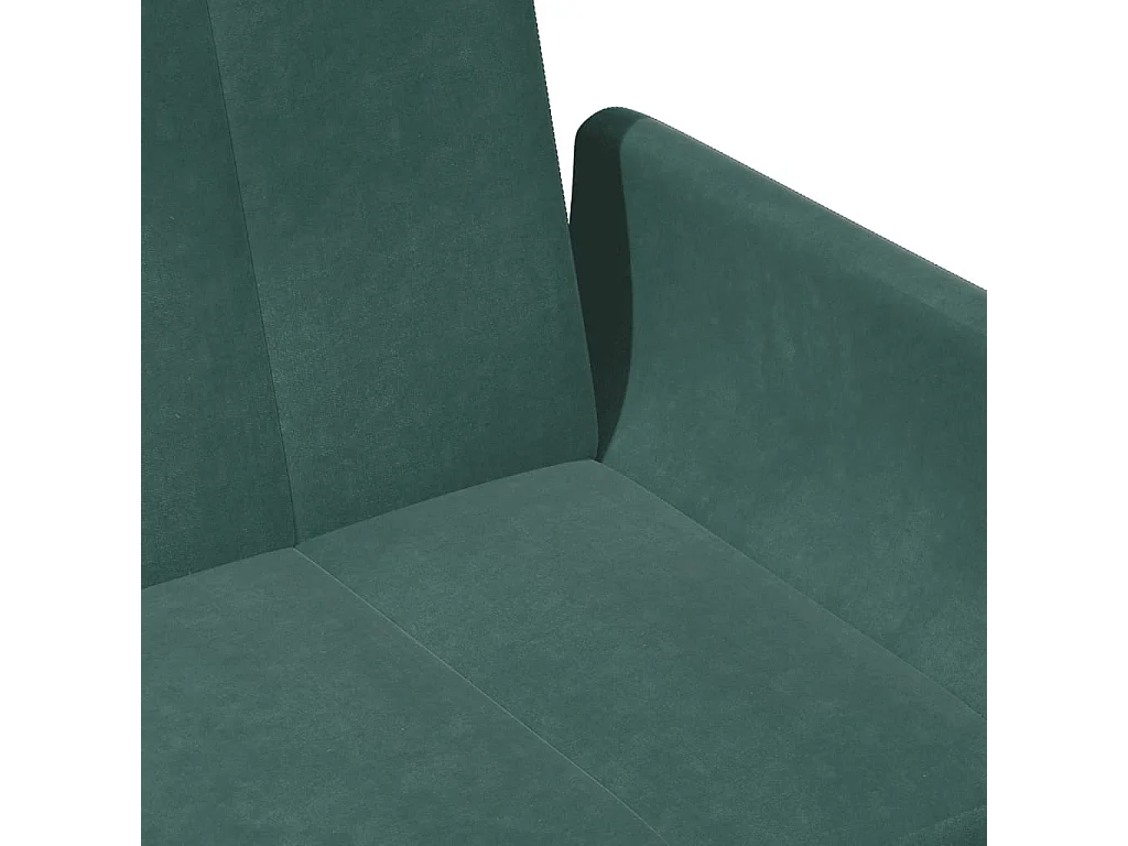Sofá cama de 2 plazas con taburete terciopelo verde oscuro