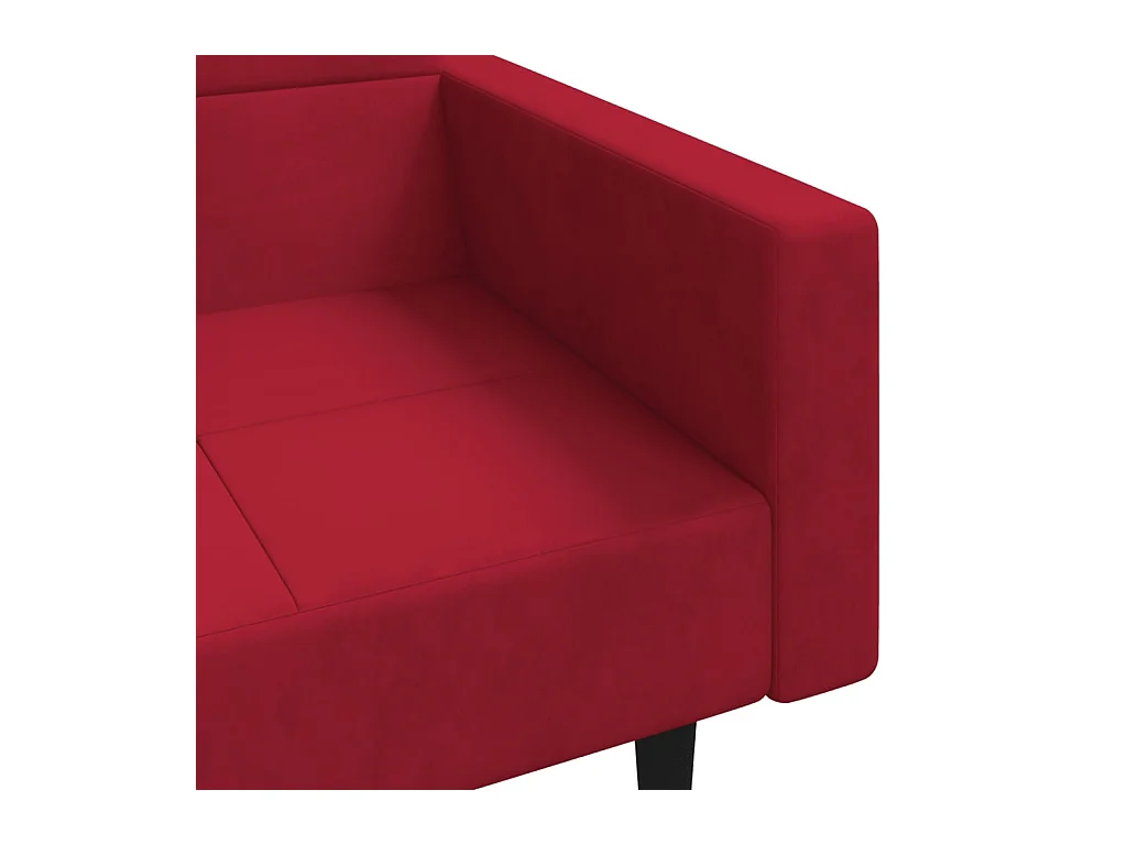 Canapé-lit à 2 places et deux oreillers Rouge bordeaux Velours