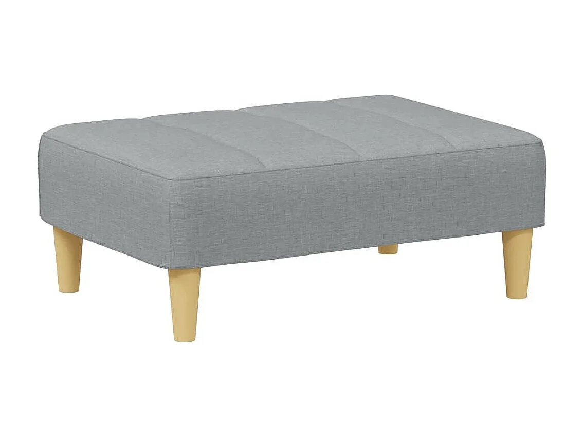 Canapé-lit à 2 places avec repose-pied gris clair tissu