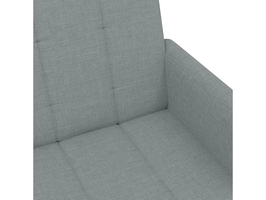 Canapé-lit à 2 places avec repose-pied gris clair tissu