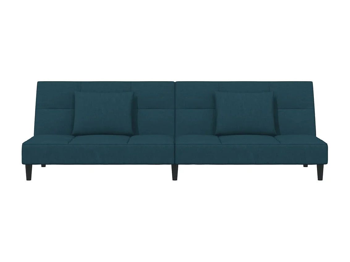 Slaapbank 2-zits met 2 kussens fluweel blauw