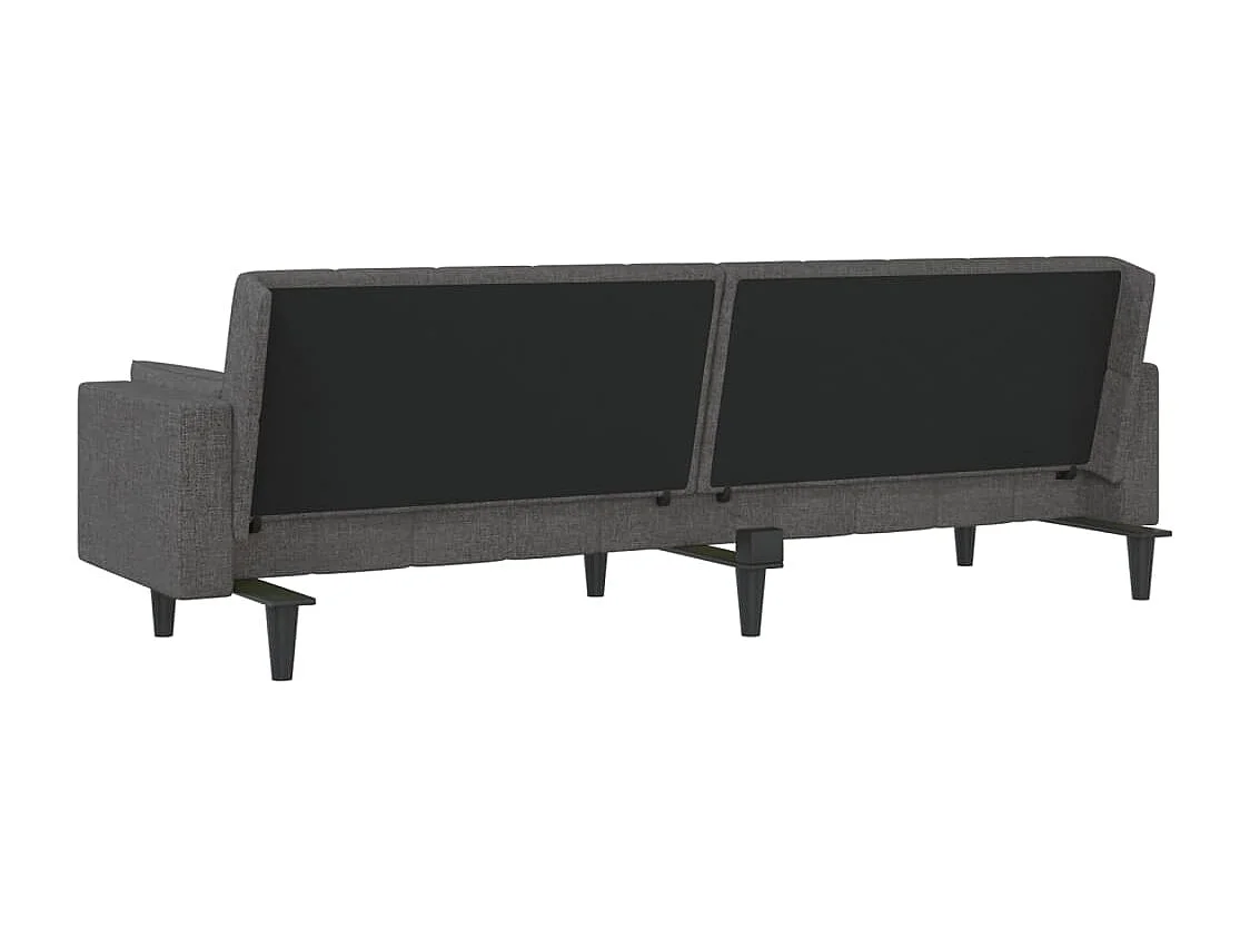 Sofá cama de 2 plazas con dos almohadas tela gris oscuro