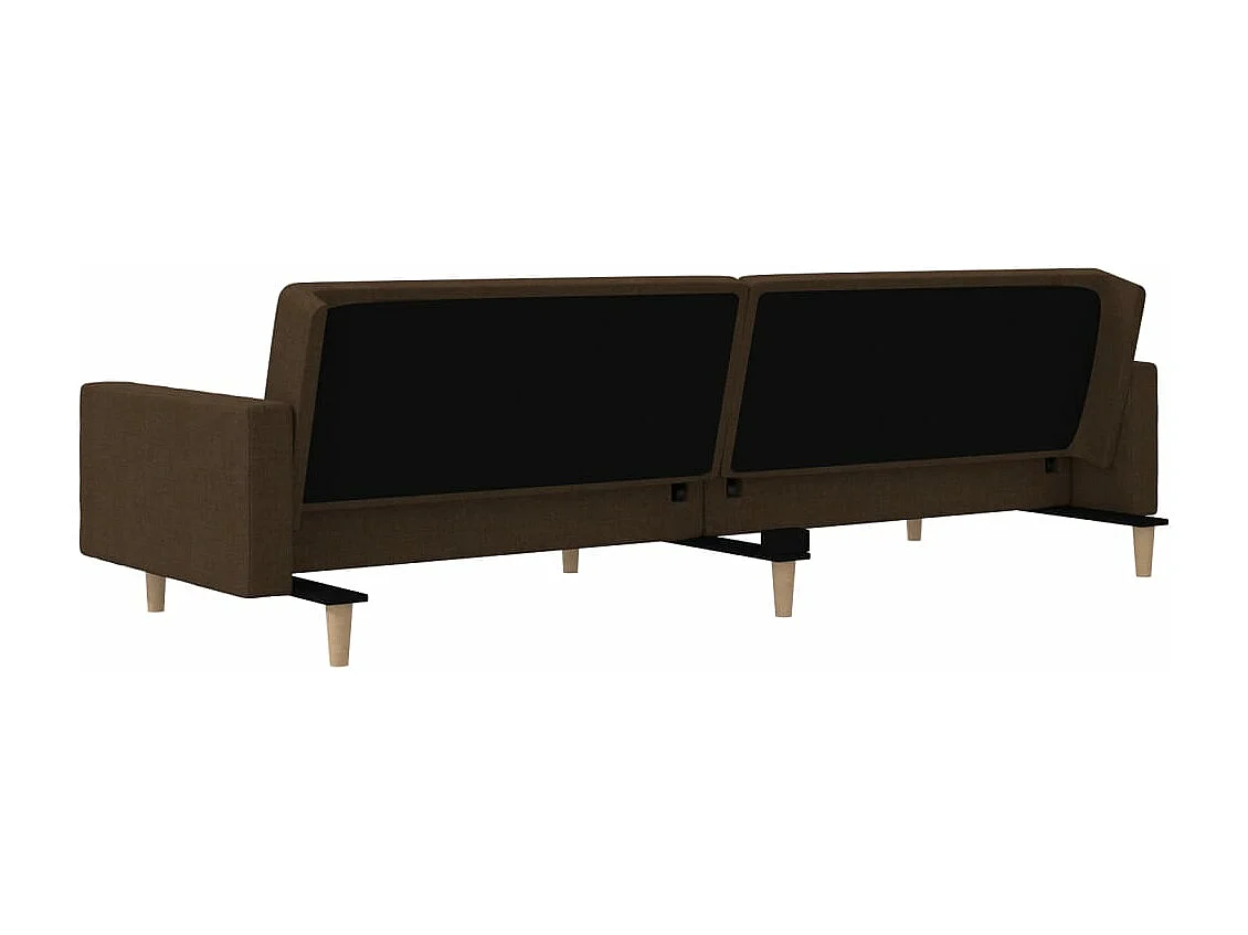 Sofá cama de 2 plazas con dos almohadas tela marrón