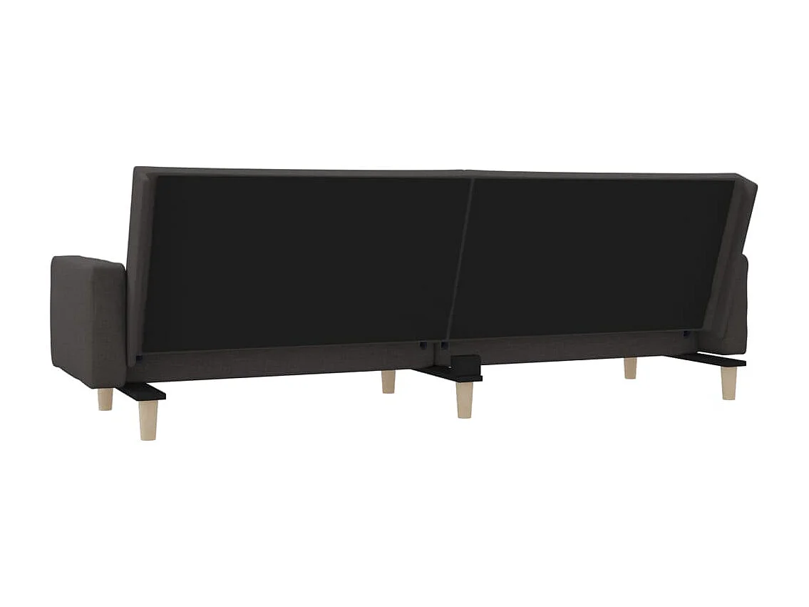 Sofá cama de 2 plazas con dos almohadas tela gris oscuro