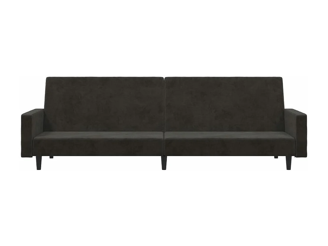Slaapbank 2-zits fluweel donkergrijs