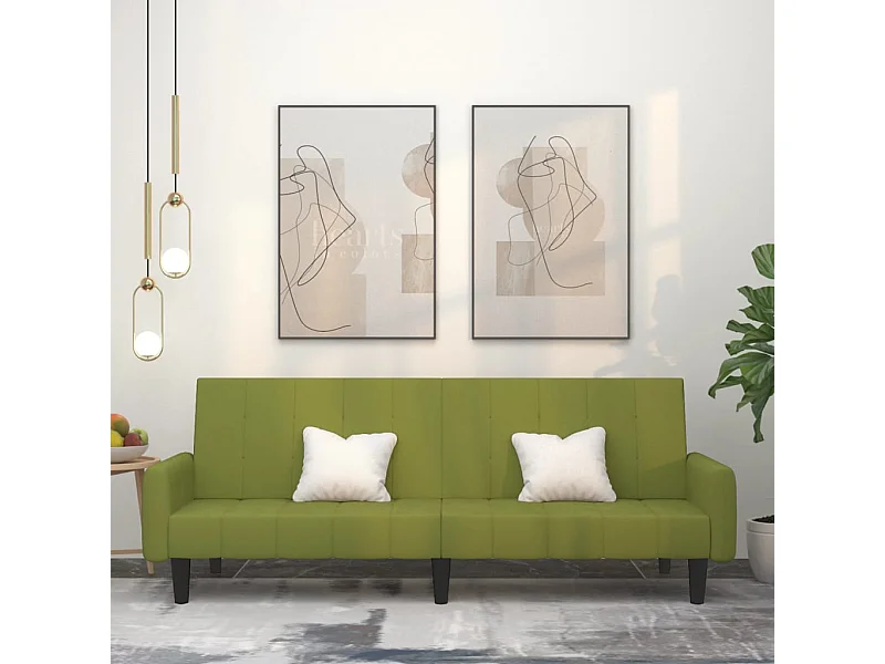 Canapé-lit à 2 places vert clair velours