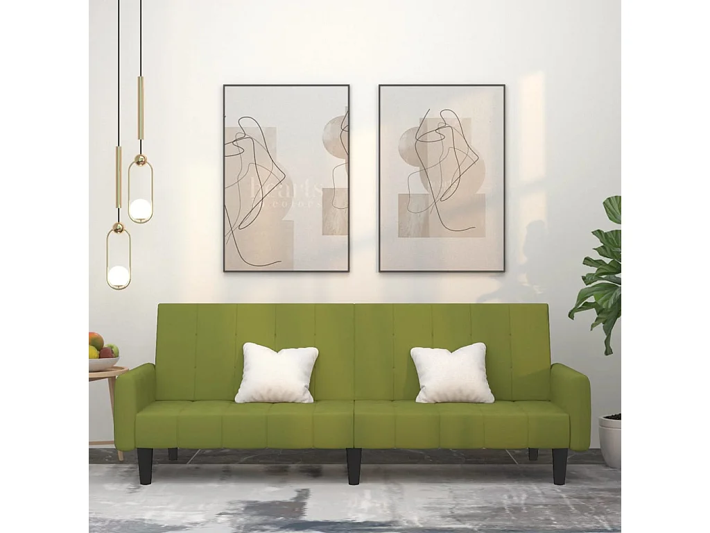 Canapé-lit à 2 places vert clair velours