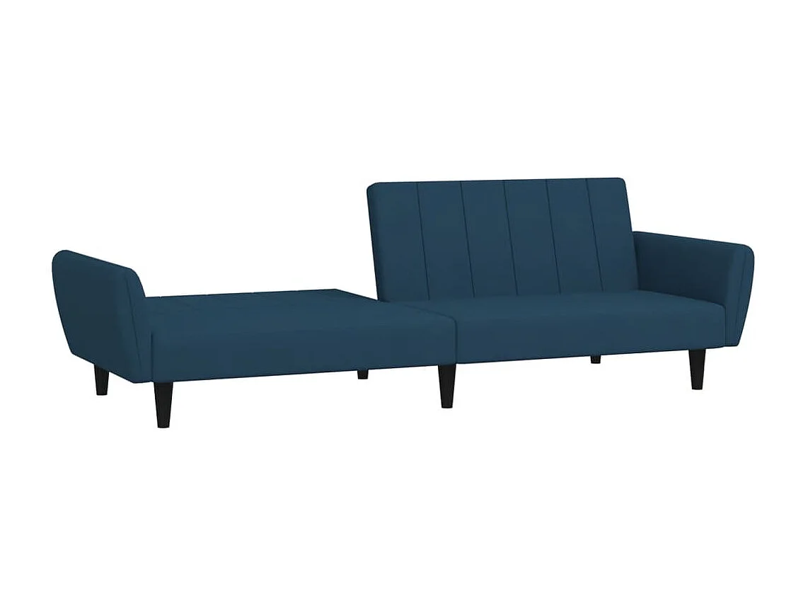 Sofá-cama de 2 lugares veludo azul