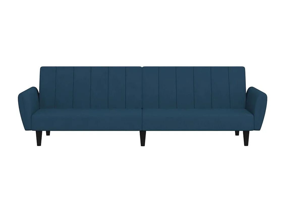Sofá-cama de 2 lugares veludo azul