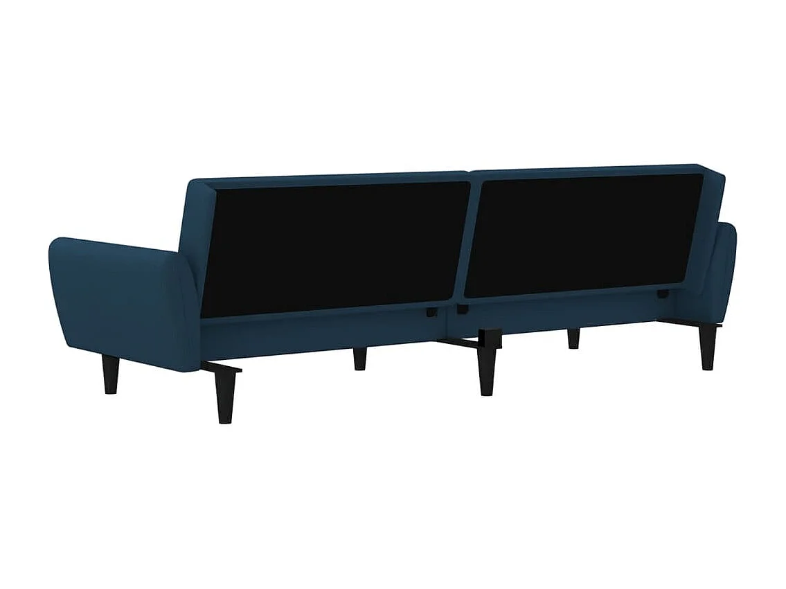 Sofá-cama de 2 lugares veludo azul