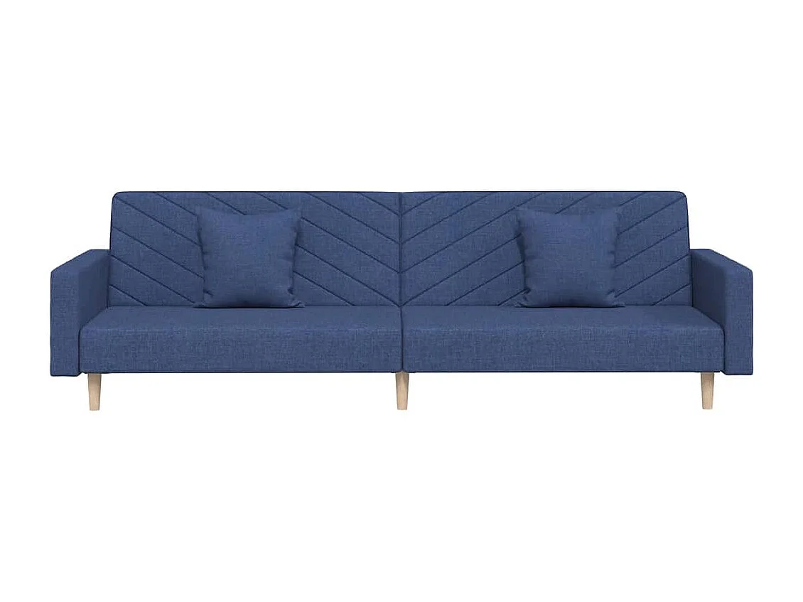 Slaapbank 2-zits met 2 kussens stof blauw