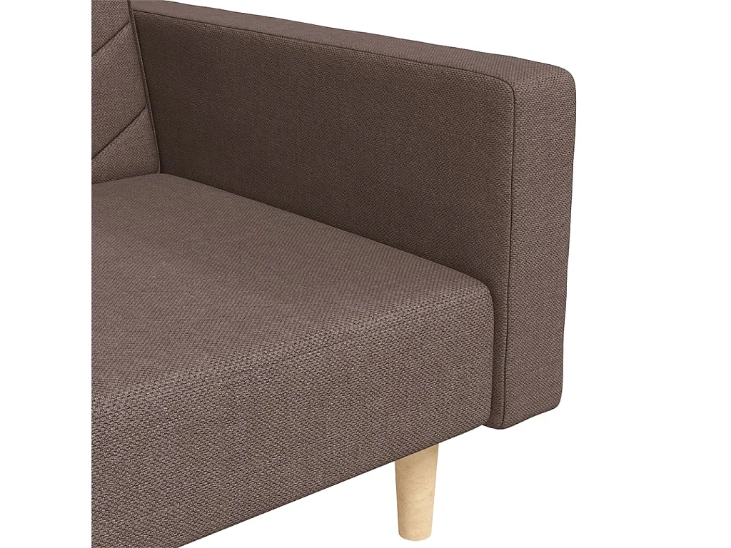 Slaapbank 2-zits met 2 kussens stof taupe