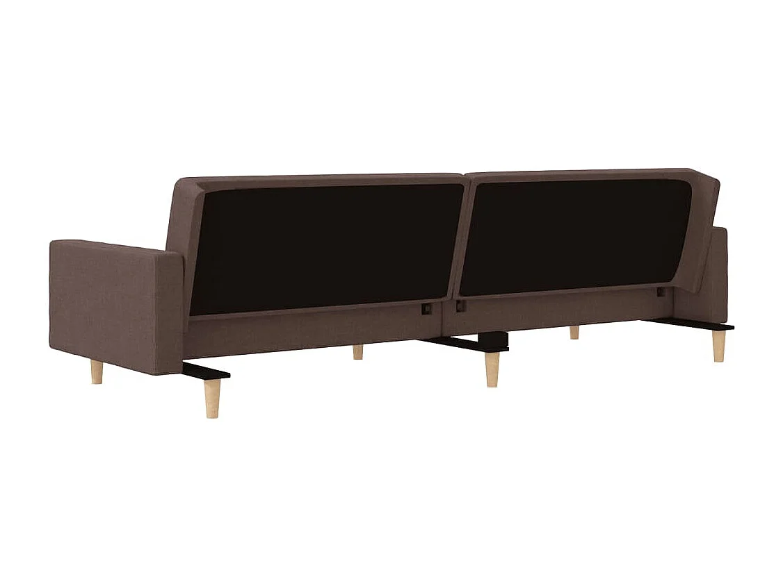 Canapé-lit à 2 places avec deux oreillers taupe tissu