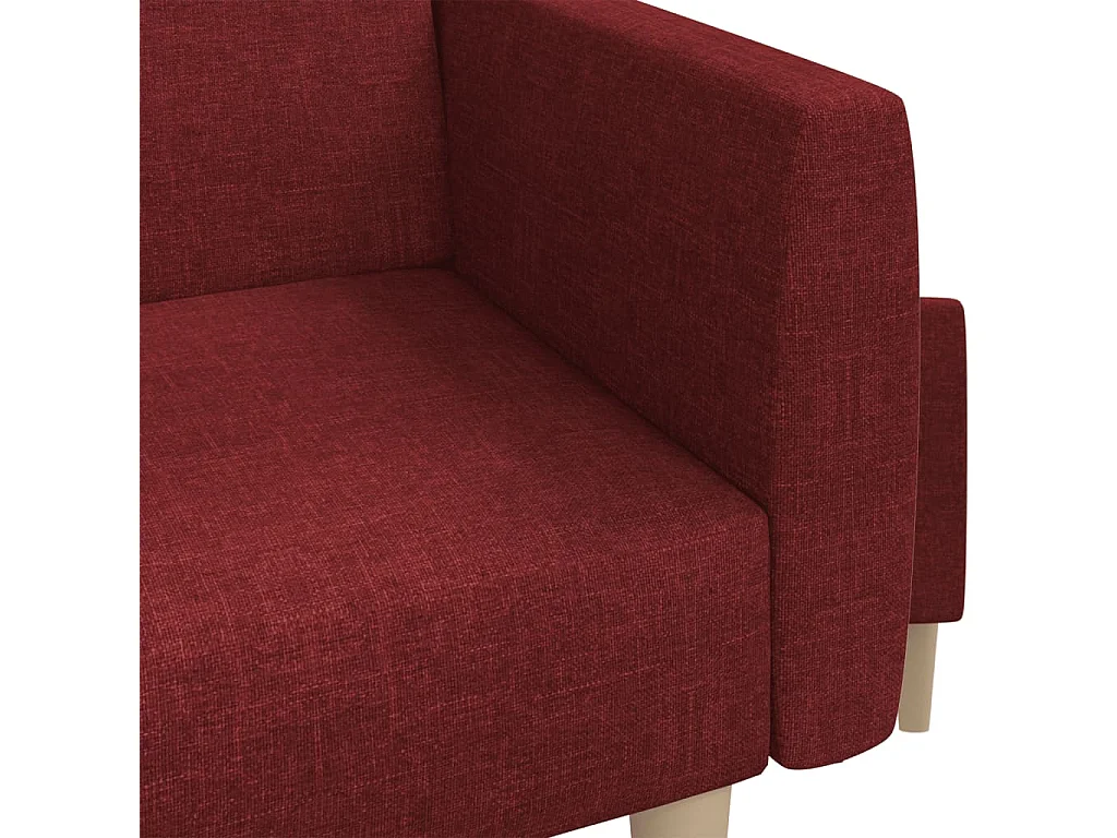 Canapé-lit à 2 places rouge bordeaux tissu