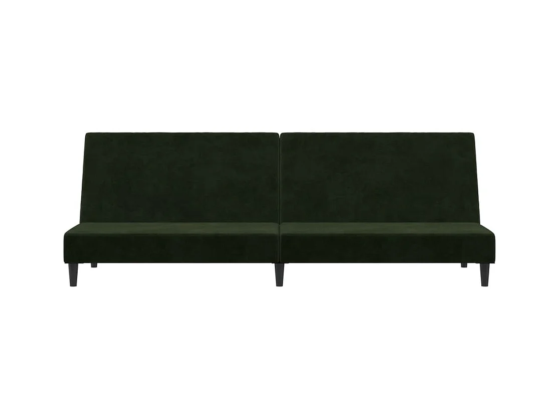 Canapé-lit à 2 places vert foncé velours