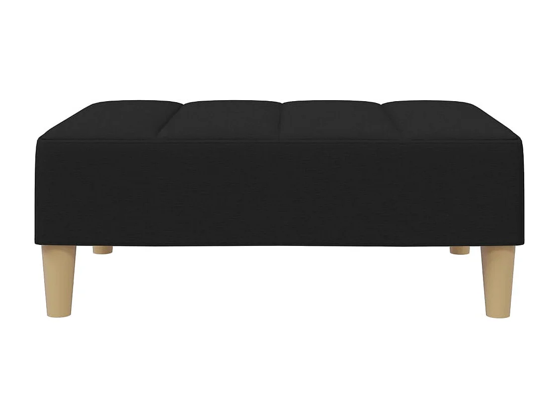 Canapé-lit à 2 places avec repose-pied noir tissu