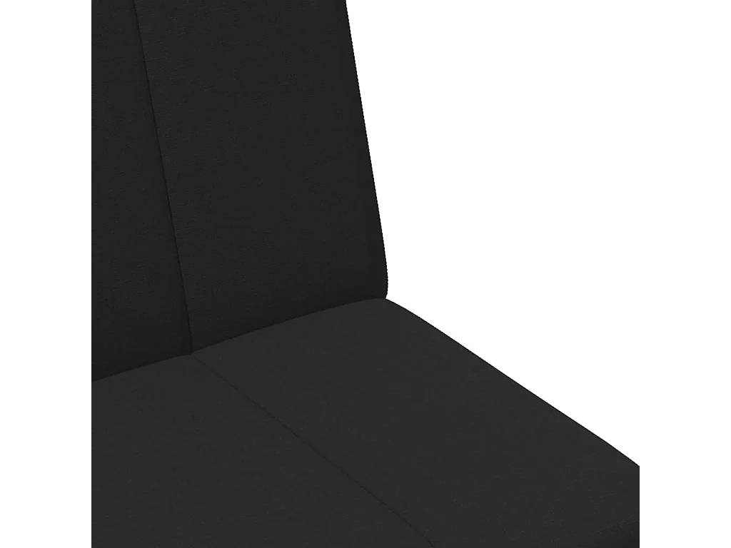 Canapé-lit à 2 places avec repose-pied noir tissu